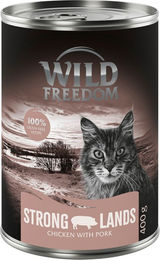 Produktbild von Wild Freedom Strong Lands Katzen Nassfutter Adult Huhn und Schwein Getreidefrei 6 x 400 g