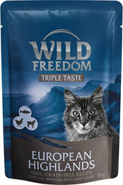 Wild Freedom Triple Taste Pouches European Highlands Huhn mit Lachs und Lamm 8 x 85 g – Bild 1 von 1