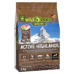 Wildborn Active Highlands Getreidefreies Hundefutter für aktive Hunde mit 92% tierischem Eiweiß 2kg - 2 kg – Bild 1 von 1