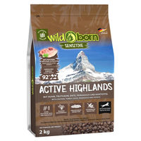 Produktbild von Wildborn Active Highlands Getreidefreies Hundefutter für aktive Hunde mit 92% tierischem Eiweiß 2kg - 2 kg