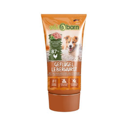 Produktbild von Wildborn Geflügel-Leberwurst für Hunde getreidefrei und ohne Zucker 75 g - 12 x 75 g