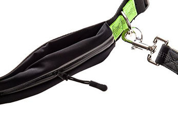 Wildborn Joggingleine mit verstellbarem Bauchgurt und wasserdichter Tasche, reflektierend und elastisch, 120 cm, Schwarz - 120 cm – Bild 1 von 2