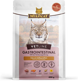 Wildcat VetLine Gastrointestinal Ente Trockenfutter für erwachsene Katzen zur Unterstützung von Magen-Darm und Pankreas 400 g – Bild 1 von 1