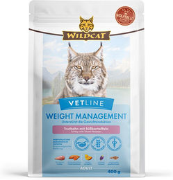 Wildcat VetLine Weight Management Truthahn Trockenfutter Diätfutter für erwachsene Katzen zur Gewichtskontrolle und bei Diabetes 400 g – Bild 1 von 1