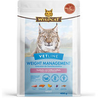 Produktbild von Wildcat VetLine Weight Management Truthahn Trockenfutter Diätfutter für erwachsene Katzen zur Gewichtskontrolle und bei Diabetes 400 g