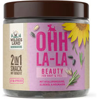 Produktbild von Wildes Land Beauty Funktionssnack Lachs für ausgewachsene Hunde Haut & Fell getreidefrei und hypoallergen 300 g - 4 x 300 g