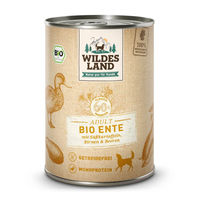Produktbild von Wildes Land BIO Hundefutter Adult Ente mit Stückchen in Sauce 6 x 400 g - 6 x 400 g