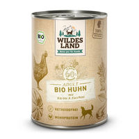 Produktbild von Wildes Land BIO Hundefutter Adult Huhn mit Kürbis und Zucchini Getreidefrei Monoprotein 6 x 400 g - 6 x 400 g