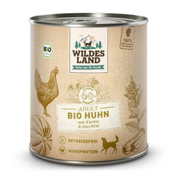 Wildes Land BIO Hundefutter Adult Huhn mit Stückchen in Sauce Getreidefrei 6 x 800 g - 6 x 800 g – Bild 1 von 5
