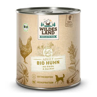 Produktbild von Wildes Land BIO Hundefutter Adult Huhn mit Stückchen in Sauce Getreidefrei 6 x 800 g - 6 x 800 g
