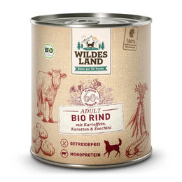 Wildes Land BIO Hundefutter Adult Rind mit Stückchen in Sauce 6 x 800 g - 6 x 800 g – Bild 1 von 4