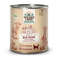 Produktbild von Wildes Land BIO Hundefutter Adult Rind mit Stückchen in Sauce 6 x 800 g - 6 x 800 g