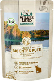 Produktbild von Wildes Land Bio Hundefutter Ente und Pute mit Cranberries getreidefrei 12x85 g