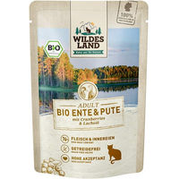 Produktbild von Wildes Land Bio Hundefutter Ente und Pute mit Cranberries getreidefrei 12x85 g