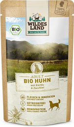 Wildes Land BIO Hundefutter Huhn mit Kürbis und Zucchini Stückchen in Sauce Adult 20 x 125 g - 10 x 125 g – Bild 1 von 2
