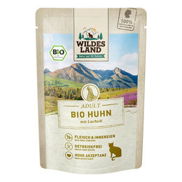 Produktbild von Wildes Land Bio Hundefutter Huhn mit Lachsöl getreidefrei 12x85 g