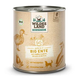 Wildes Land BIO Hundefutter Nassfutter Ente mit Süßkartoffel und Birne Adult 6 x 800 g - 6 x 800 g – Bild 1 von 4