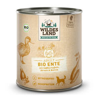 Produktbild von Wildes Land BIO Hundefutter Nassfutter Ente mit Süßkartoffel und Birne Adult 6 x 800 g - 6 x 800 g