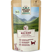 Produktbild von Wildes Land BIO Hundefutter Rind mit Stückchen in Sauce Adult 10 x 125 g - 10 x 125 g