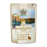 Produktbild von Wildes Land Bio Katzen Nassfutter Ente und Pute Adult Getreidefrei 12 x 85 g - 12 x 85 g