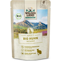 Produktbild von Wildes Land Bio Katzen Nassfutter Huhn mit Lachsöl Adult 12 x 85 g Getreidefrei - 12 x 85 g