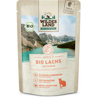 Produktbild von Wildes Land Bio Katzen Nassfutter Lachs mit Lachsöl Adult Getreidefrei 12 x 85 g - 12 x 85 g