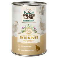 Produktbild von Wildes Land Cat Classic Adult Katzenfutter Ente und Pute in Sauce getreidefrei 6 x 400 g - 6 x 400 g