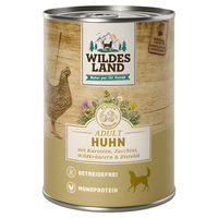 Produktbild von Wildes Land Classic Adult Hundefutter Huhn mit Stückchen in Sauce 6 x 400 g - 6 x 400 g