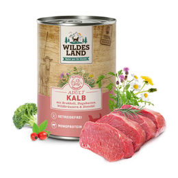 Wildes Land Classic Adult Hundefutter Kalb mit Stückchen in Sauce 12 x 400 g - 6 x 400 g – Bild 1 von 2
