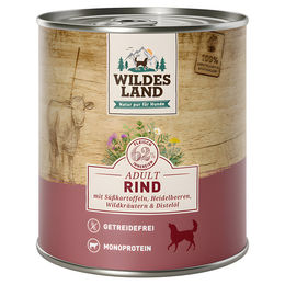 Wildes Land Classic Adult Hundefutter Rind mit Süßkartoffel Stückchen in Sauce 800 g - 6 x 800 g – Bild 1 von 6