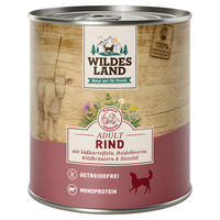 Produktbild von Wildes Land Classic Adult Hundefutter Rind mit Süßkartoffel Stückchen in Sauce 800 g - 6 x 800 g