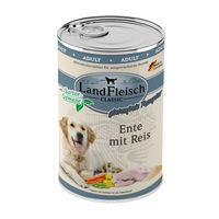 Produktbild von Wildes Land Classic Hundefutter Ente mit Reis und Gartengemüse Stückchen in Sauce, Adult, Glutenfrei, Ohne Zucker, Hoher Fleischanteil, 6 x 400 g - 6 x 400 g