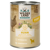 Produktbild von Wildes Land Classic Puppy Hundefutter Huhn mit Stückchen in Sauce 30 x 400 g - 6 x 400 g