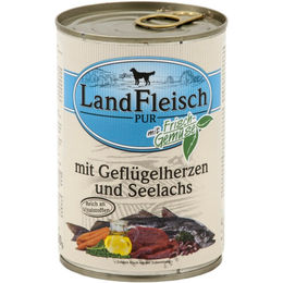 Produktbild von Wildes Land Dog Pur Hundefutter Geflügel und Seelachs 12x400g