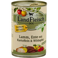 Produktbild von Wildes Land Dog Pur Hundefutter Lamm Ente Wild 12 x 400g - 12 x 400 g