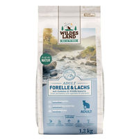 Produktbild von Wildes Land Getreidefreies Hundefutter Adult Forelle und Lachs 4x1,2 kg