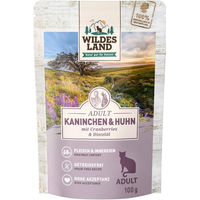 Produktbild von Wildes Land Getreidefreies Katzenfutter Kaninchen und Huhn mit Cranberries 12x100 g