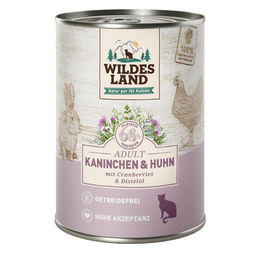 Wildes Land Getreidefreies Katzenfutter Kaninchen und Huhn mit Cranberries 6x400 g – Bild 1 von 2