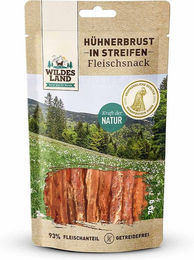Wildes Land Hühnerbrust in Streifen Trockenfleisch Hund getreidefrei 70 g - 70 g – Bild 1 von 3
