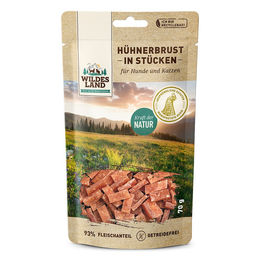 Wildes Land Hühnerbrust in Stücken Monoprotein Hund und Katze 70g - 7 x 70 g – Bild 1 von 4