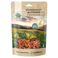 Produktbild von Wildes Land Hühnerbrust in Stücken Trockenfleisch Monoprotein Hund und Katze 200 g - 8 x 200 g