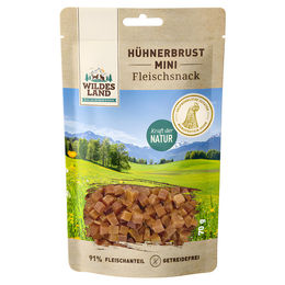Produktbild von Wildes Land Hühnerbrust Mini Trockenfleisch für Hunde getreidefrei mit hohem Fleischanteil 70 g - 8 x 70 g