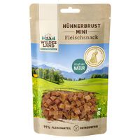 Produktbild von Wildes Land Hühnerbrust Mini Trockenfleisch für Hunde getreidefrei mit hohem Fleischanteil 70 g - 8 x 70 g