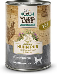 Wildes Land Hund Nassfutter Huhn mit Distelöl PUR Adult Getreidefrei Hoher Fleischanteil 6 x 400 g - 6 x 400 g – Bild 1 von 3