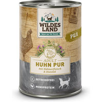 Produktbild von Wildes Land Hund Nassfutter Huhn mit Distelöl PUR Adult Getreidefrei Hoher Fleischanteil 6 x 400 g - 6 x 400 g