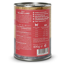 Wildes Land Hund Nassfutter Kalb mit Distelöl Adult Getreidefrei Stückchen in Sauce 6 x 400 g - 6 x 400 g – Bild 1 von 3