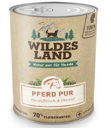 Produktbild von Wildes Land Hund Nassfutter Pferd PUR mit hohem Fleischanteil getreidefrei und hypoallergen 6 x 400 g - 6 x 400 g