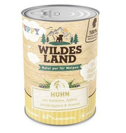 Produktbild von Wildes Land Hund Nassfutter Welpe Huhn Glutenfrei mit hohem Fleischanteil 6 x 400 g - 6 x 400 g