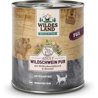 Produktbild von Wildes Land Hund Nassfutter Wildschwein mit Distelöl PUR Adult 6 x 800 g - 6 x 800 g