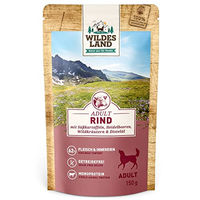 Produktbild von Wildes Land Hundefutter Classic Adult Rind mit Stückchen in Sauce 8 x 150 g Beutel - 16 x 150 g